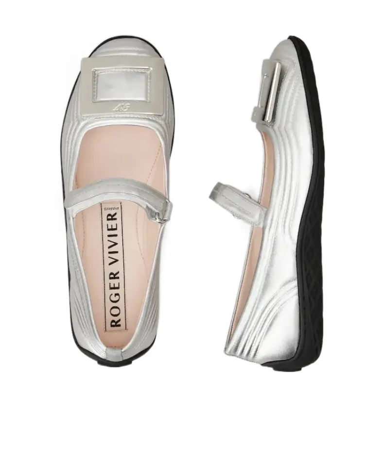 Viv Low Mary Janes In Leather