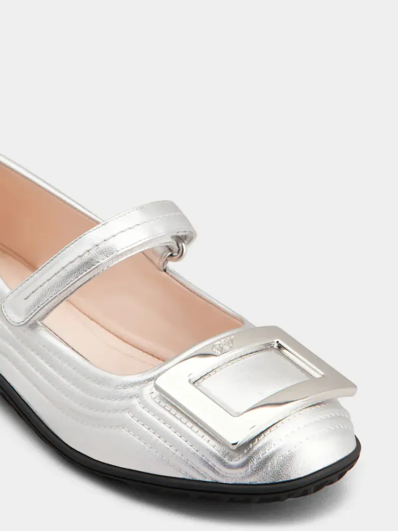 Viv Low Mary Janes In Leather