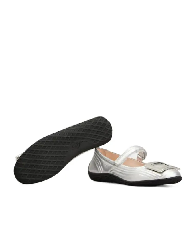 Viv Low Mary Janes In Leather
