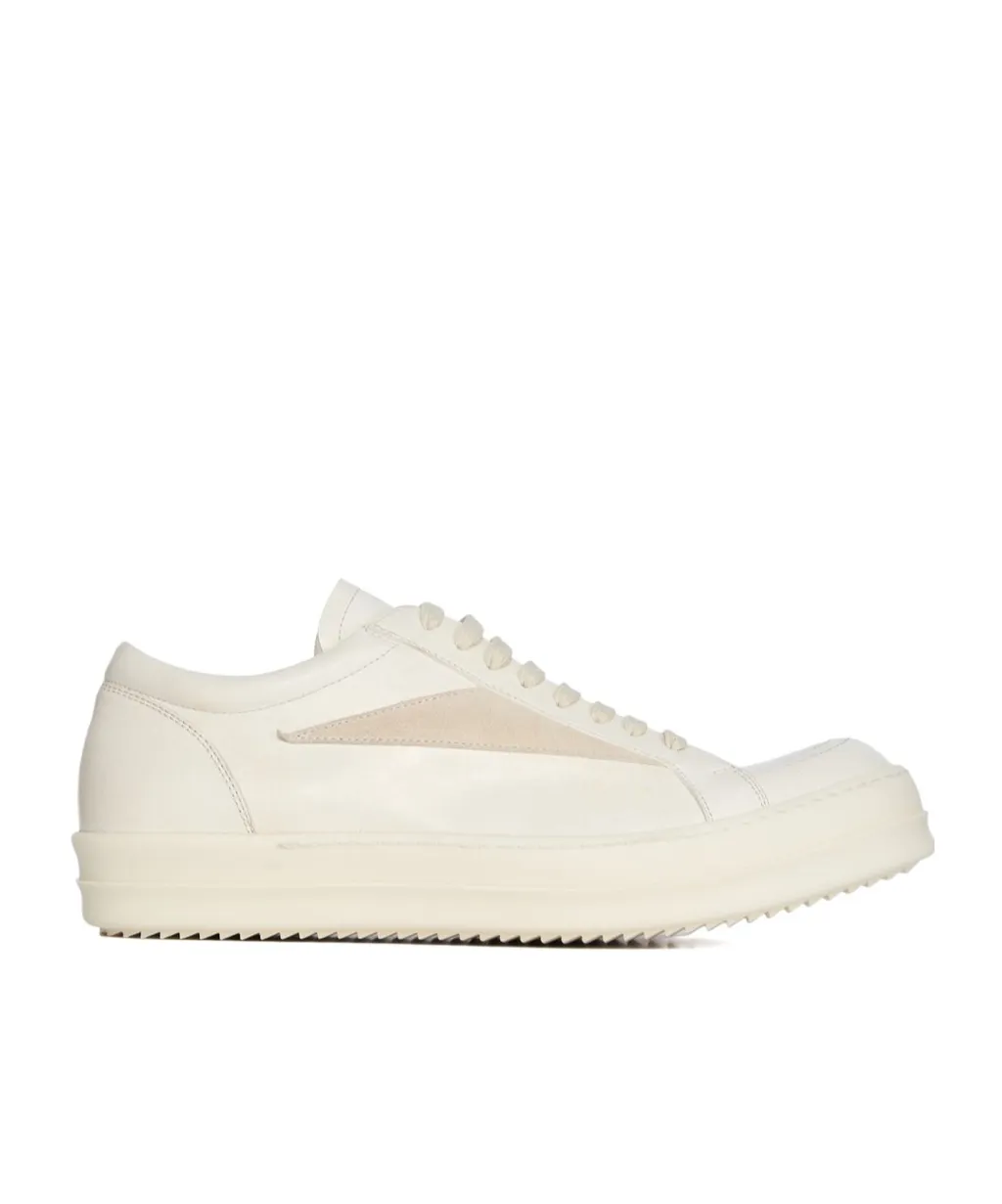 Rick Owens Round Toe Low-Top Sneakers