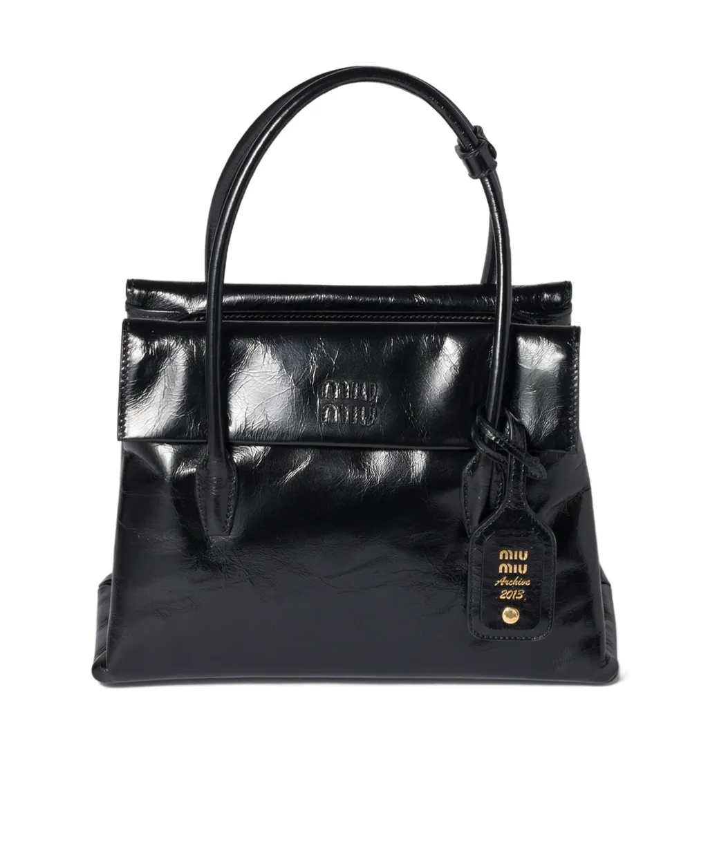 Solitaire Shiny Leather Bag