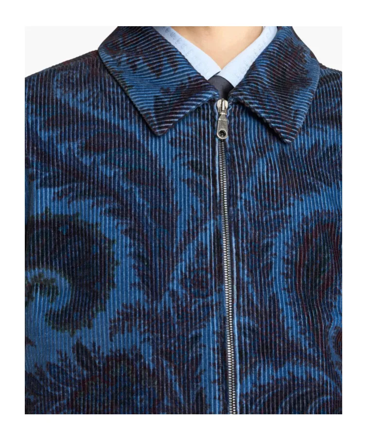 Velvet Bomber Jacket With Print