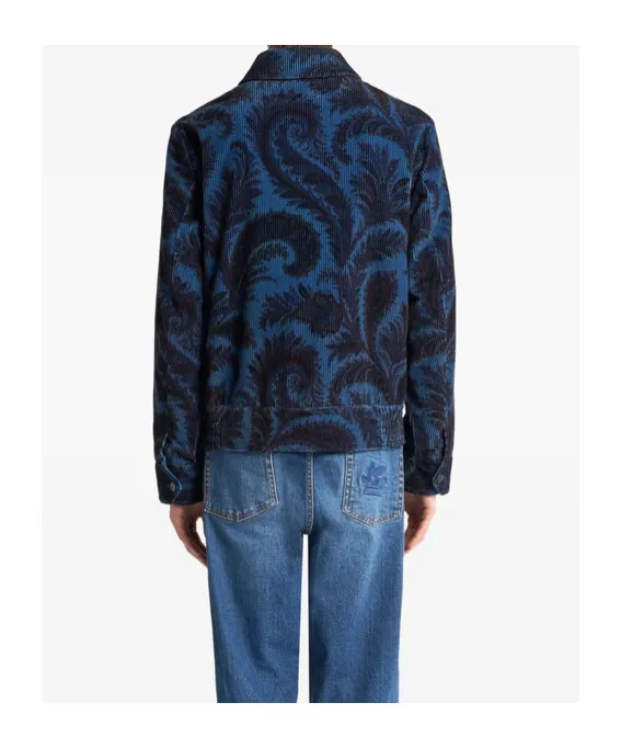 Velvet Bomber Jacket With Print