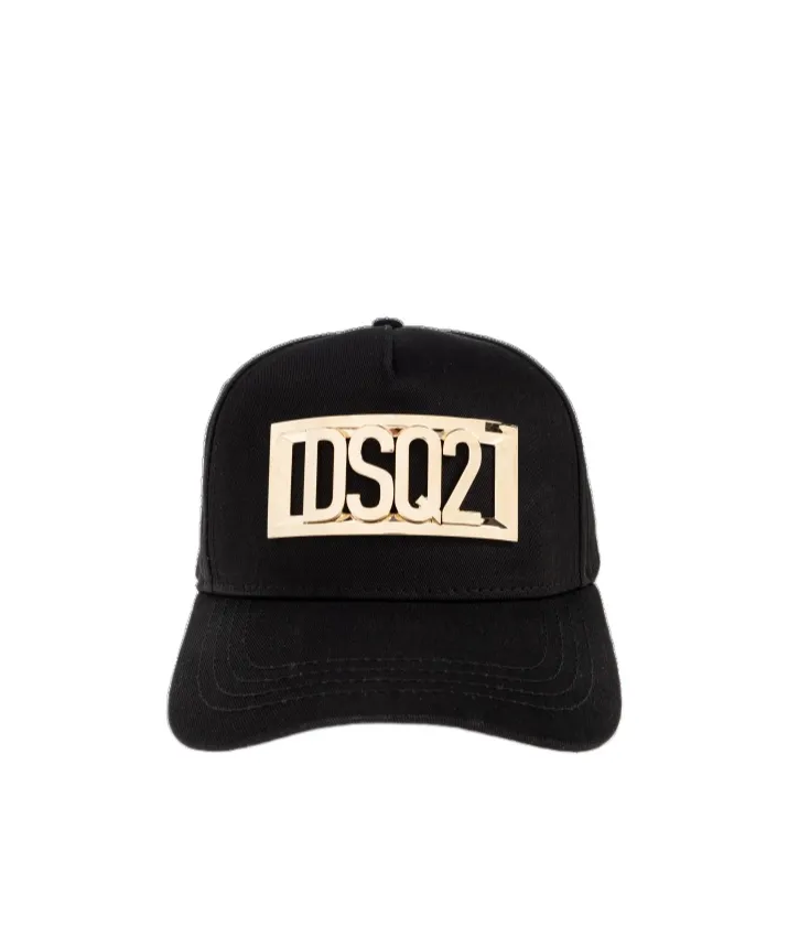 Gold-Tone Logo Plaque Baseball Cap