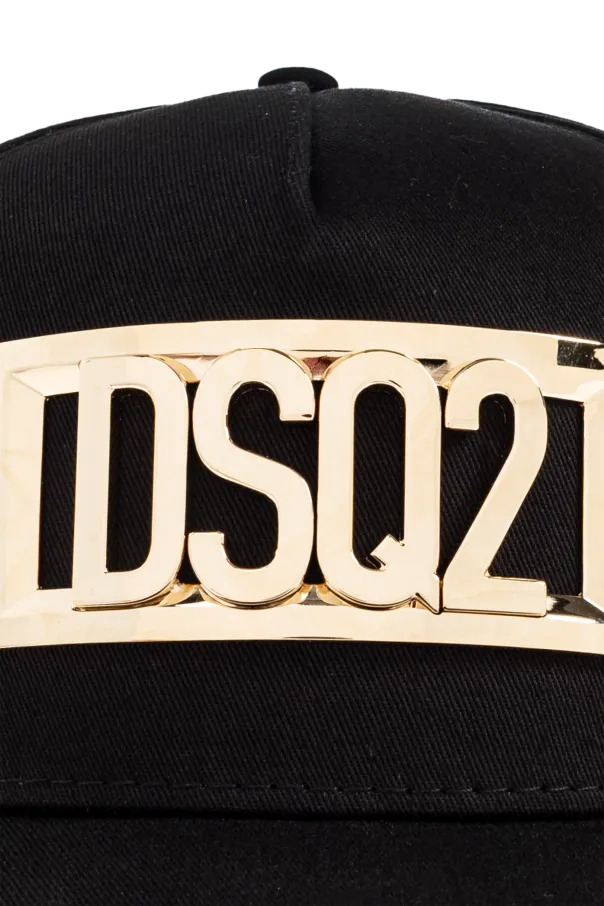 Gold-Tone Logo Plaque Baseball Cap