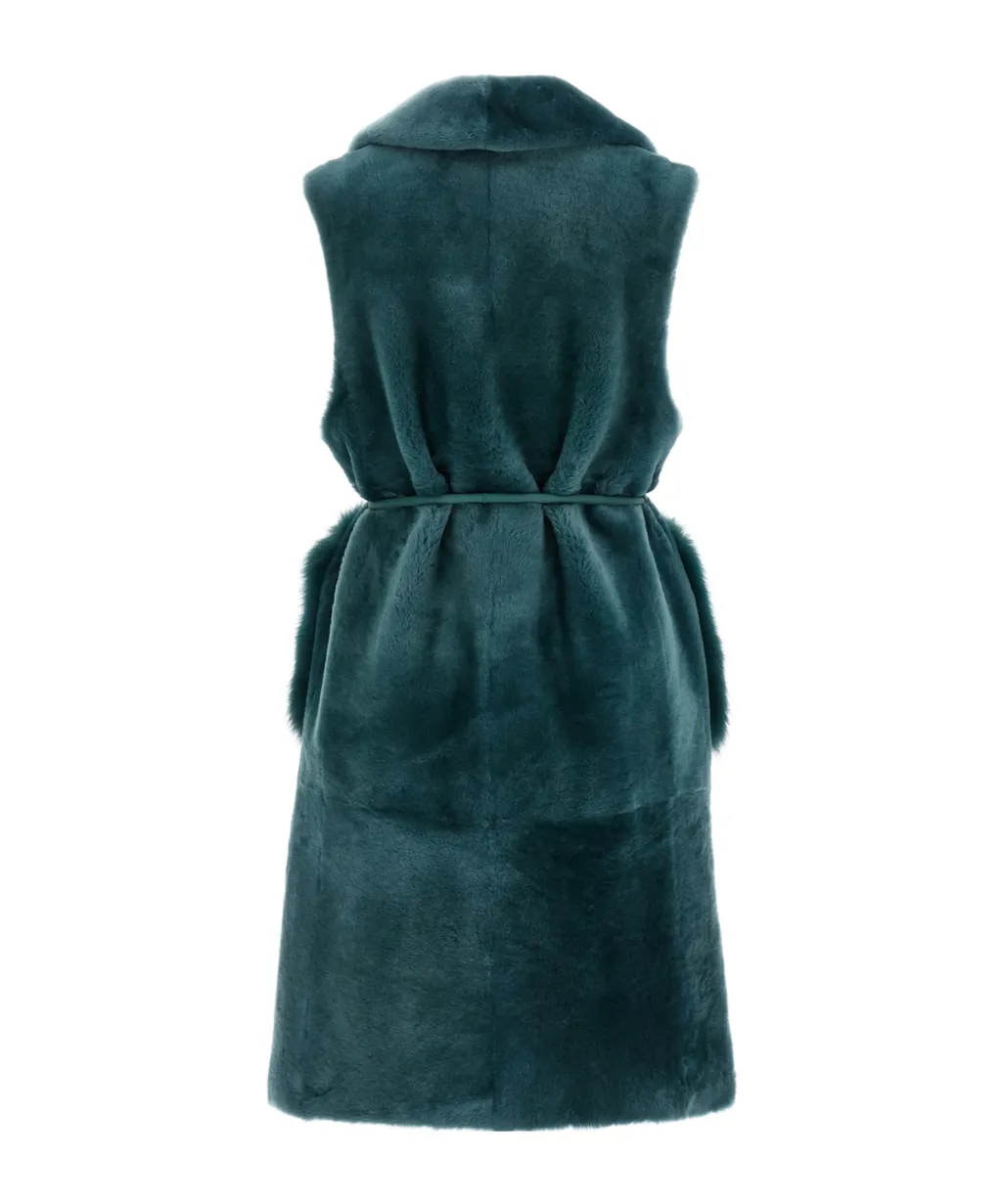 Blancha Fox-Trimmed Vest Coat