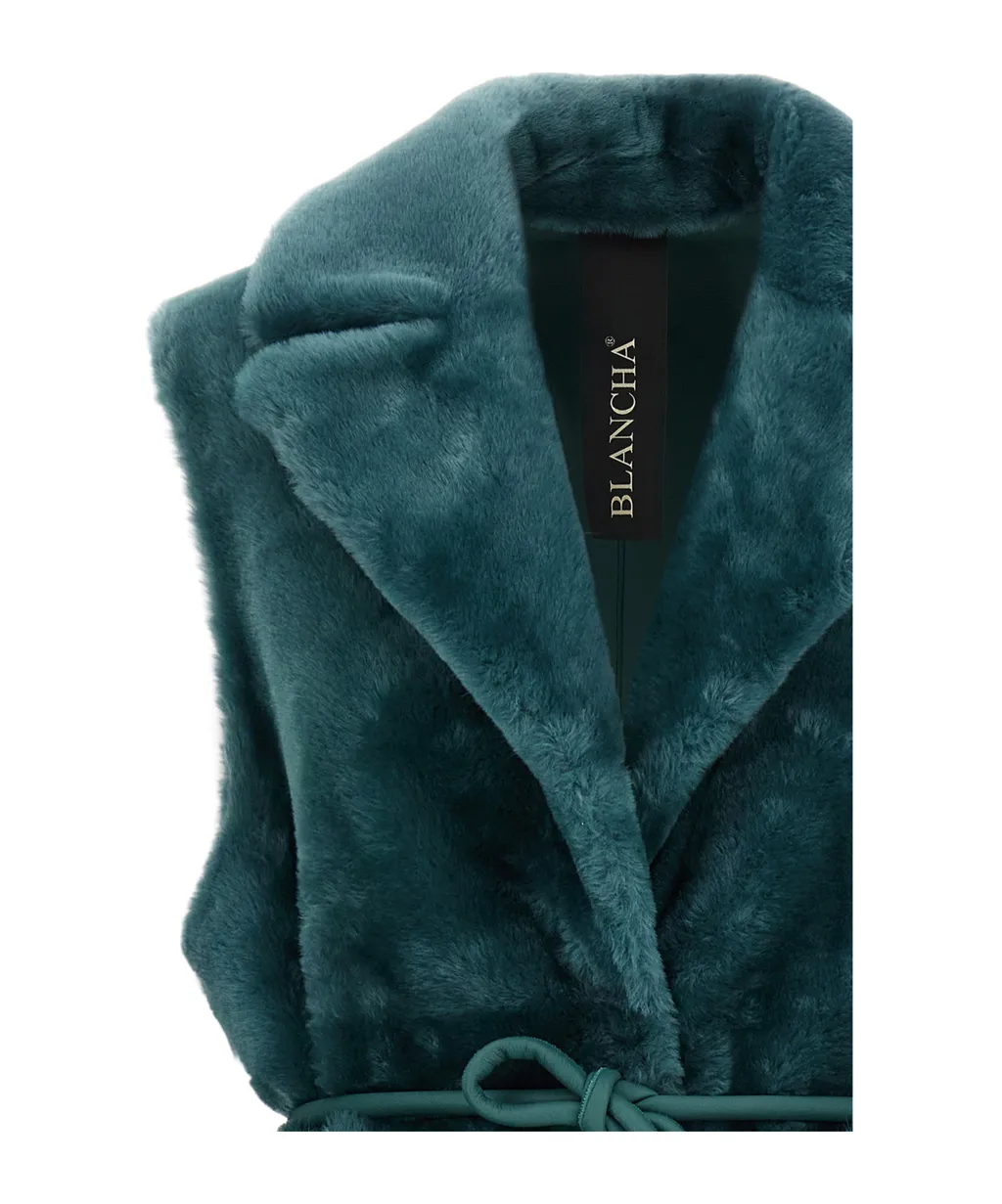 Blancha Fox-Trimmed Vest Coat