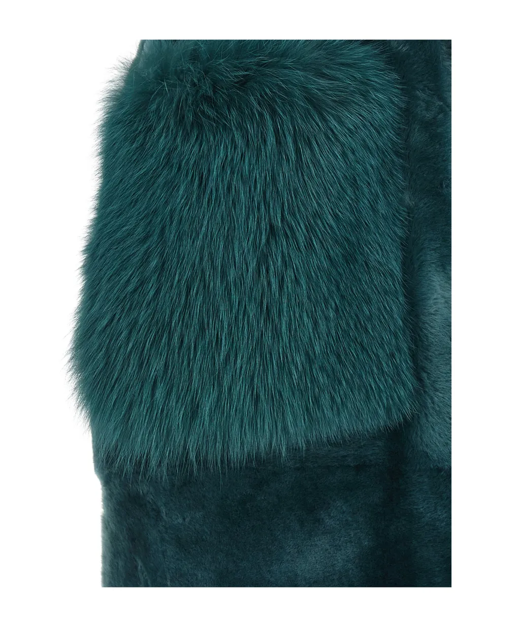 Blancha Fox-Trimmed Vest Coat