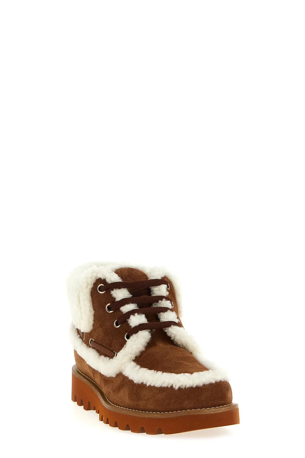 Vlogo-Detail Lace-Up Leather Boots