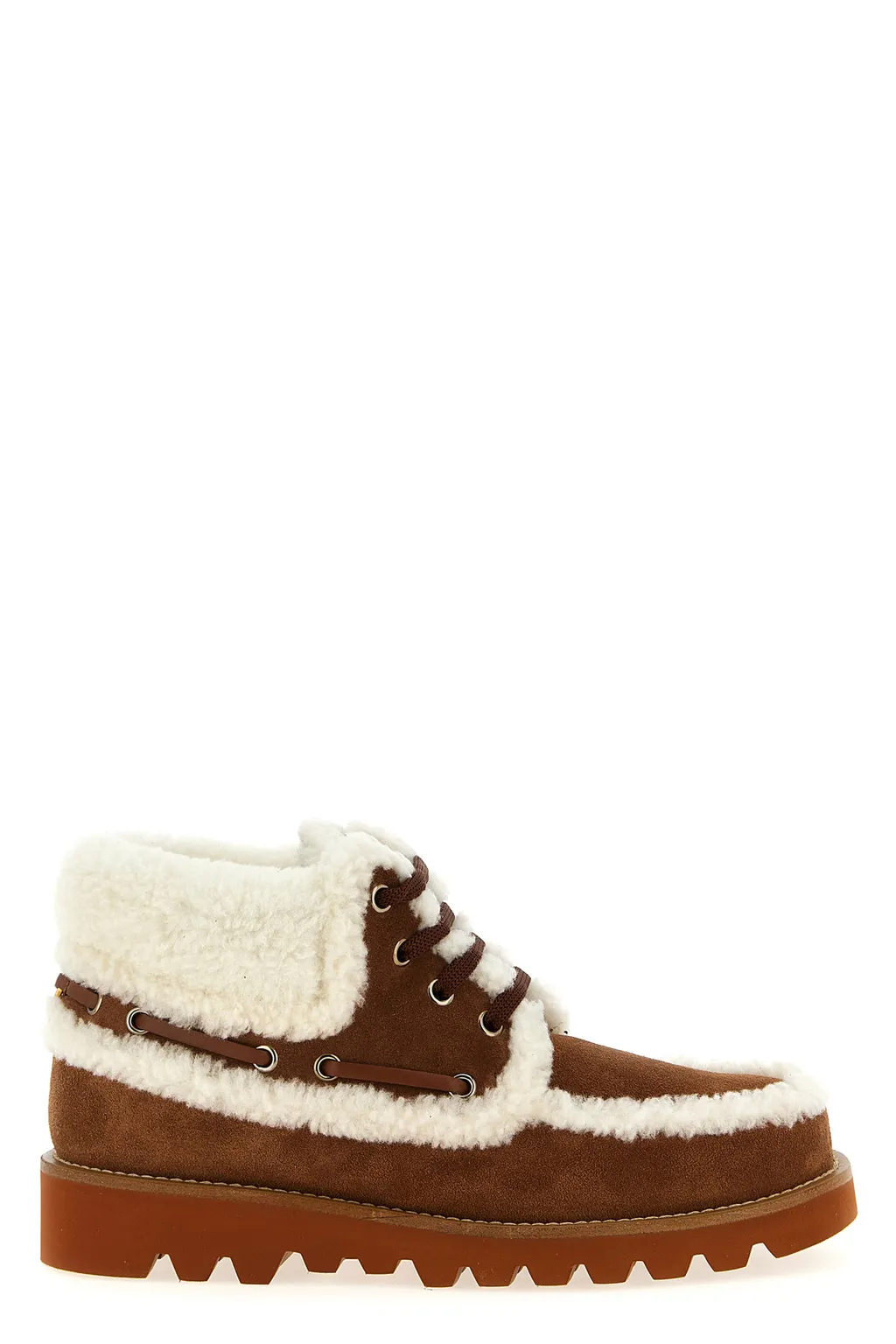 Vlogo-Detail Lace-Up Leather Boots