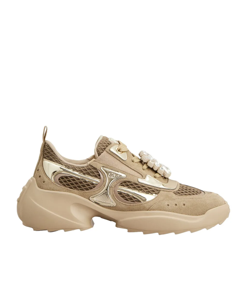Roger Vivier Embellished Lace-Up Sneakers