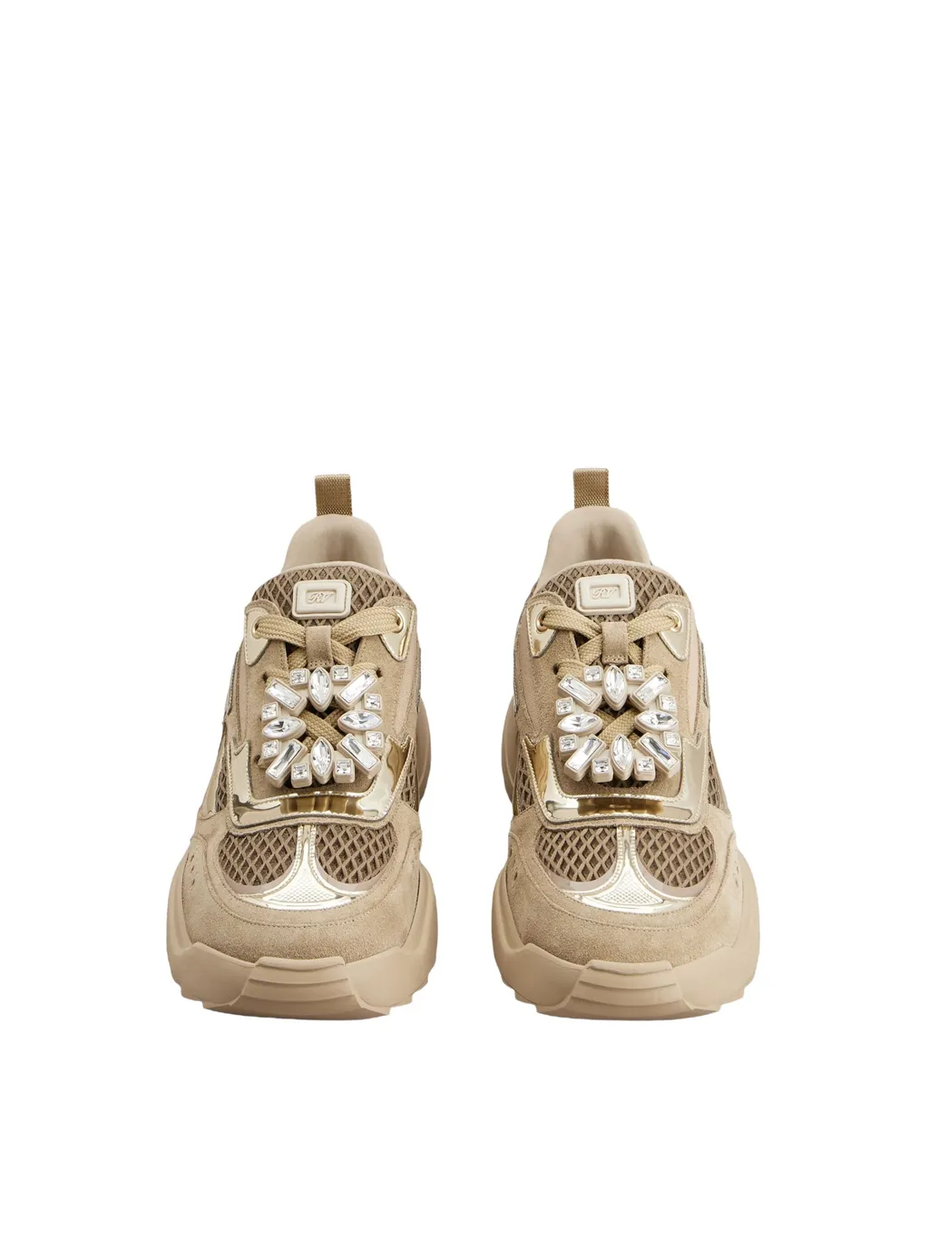 Roger Vivier Embellished Lace-Up Sneakers