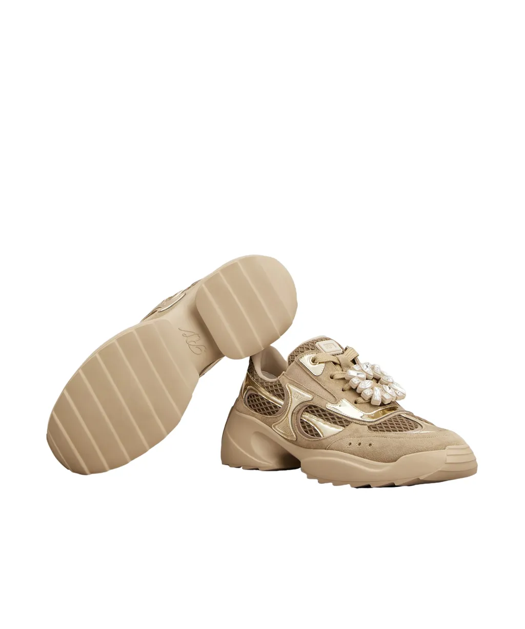 Roger Vivier Embellished Lace-Up Sneakers