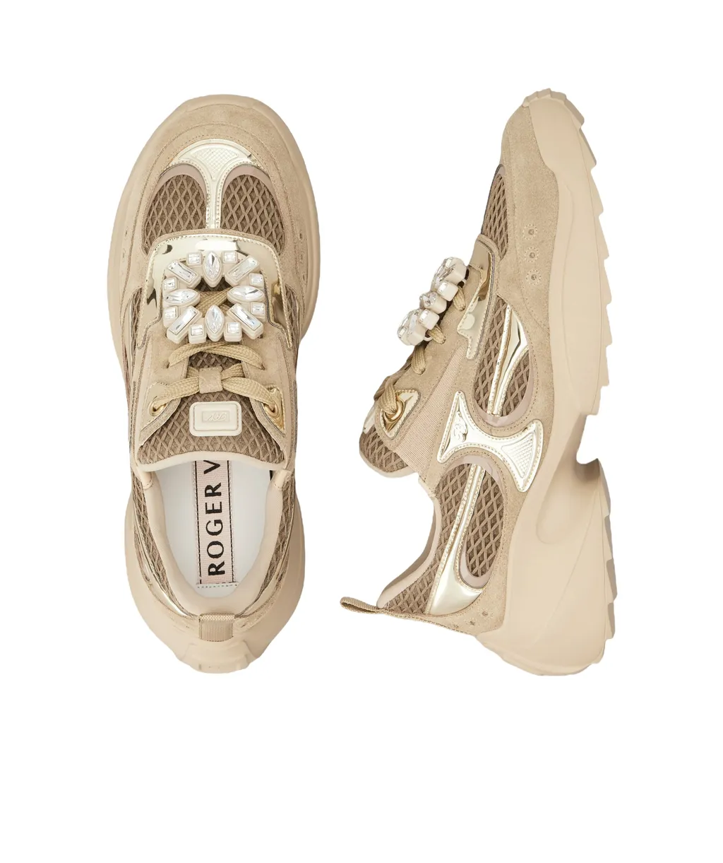 Roger Vivier Embellished Lace-Up Sneakers