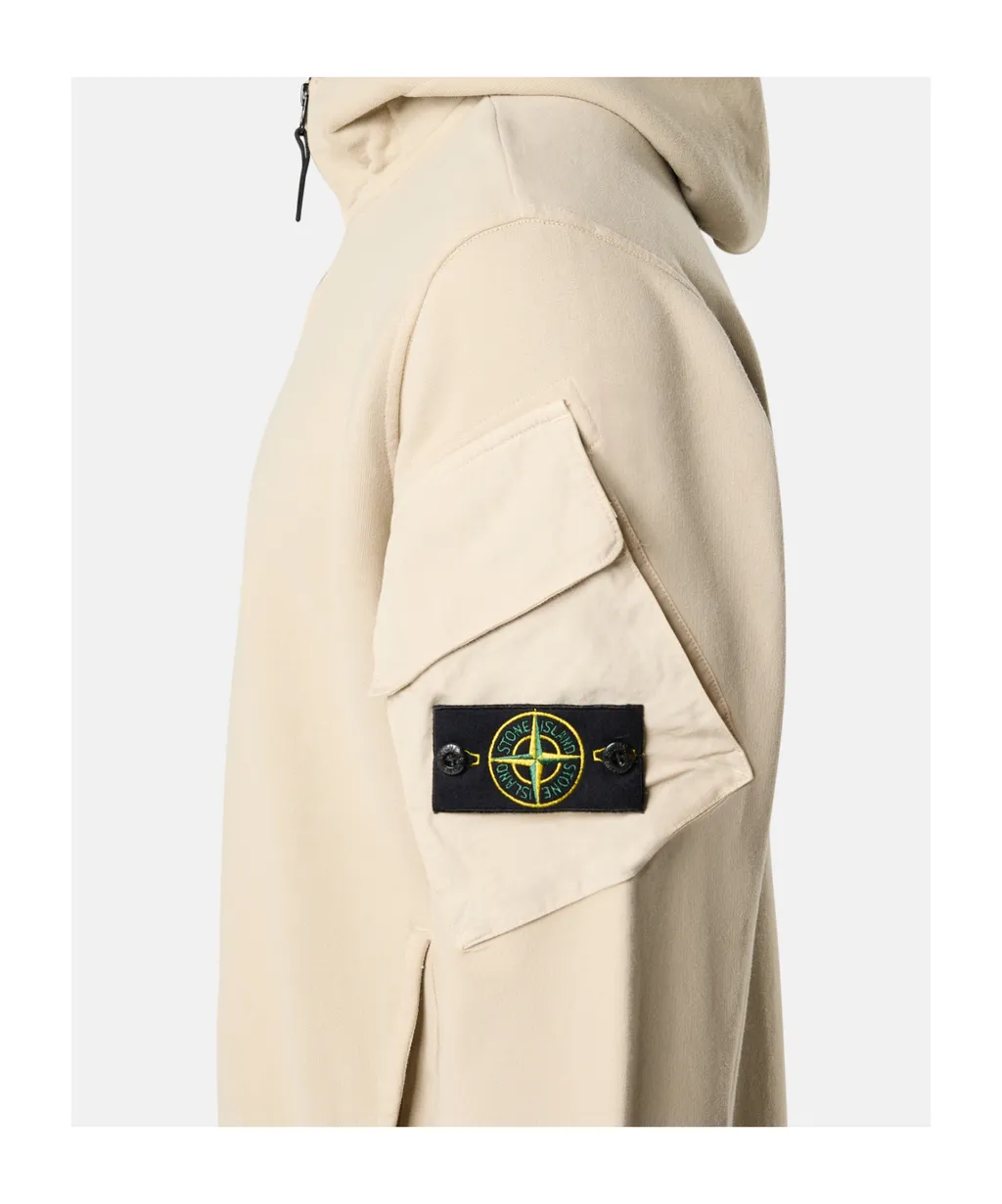 Stone Island Logo Patch Zipped Hoodie