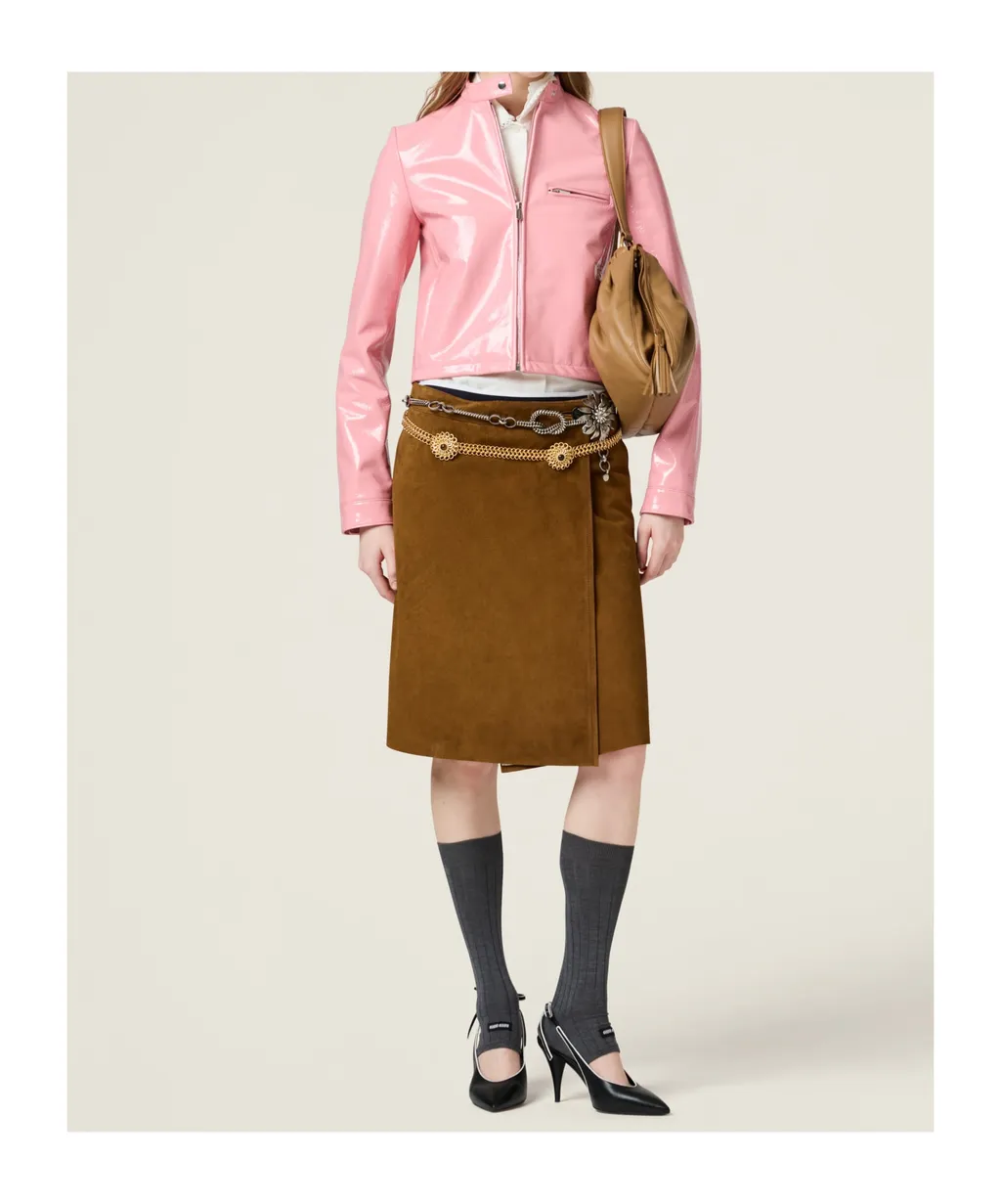 Suede Wraparound Skirt