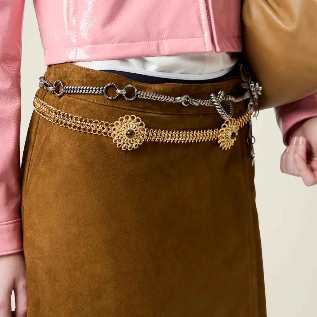 Suede Wraparound Skirt