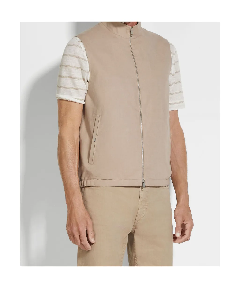 Zegna Oasi Lino Zipped Vest