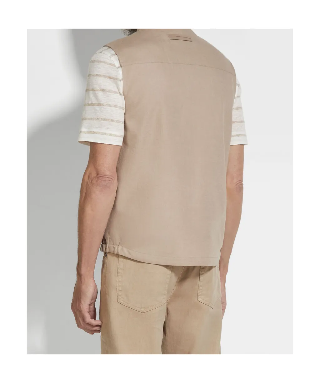 Zegna Oasi Lino Zipped Vest