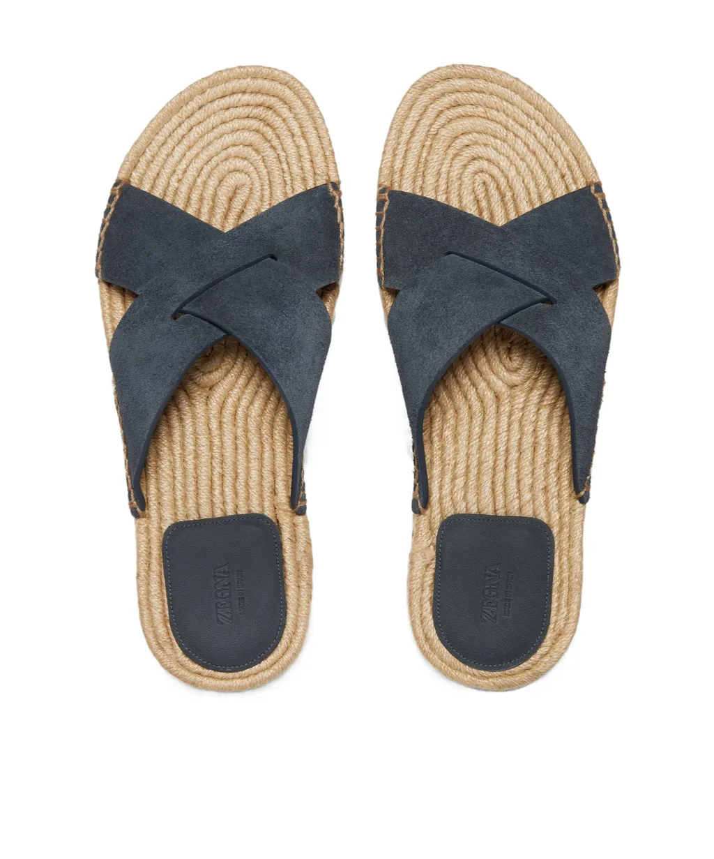 Zegna Crossover Open-Toe Espadrille Sandals