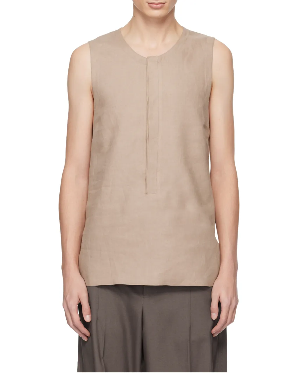 Light Taupe Oasi Lino Tank Shirt