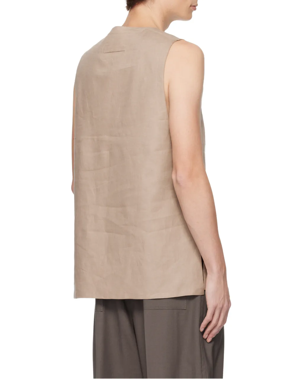 Light Taupe Oasi Lino Tank Shirt