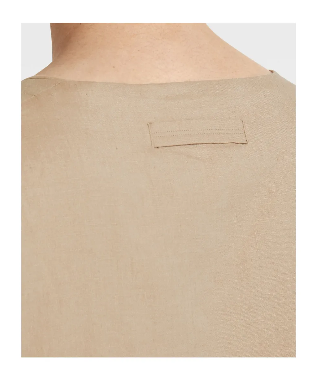 Light Taupe Oasi Lino Tank Shirt
