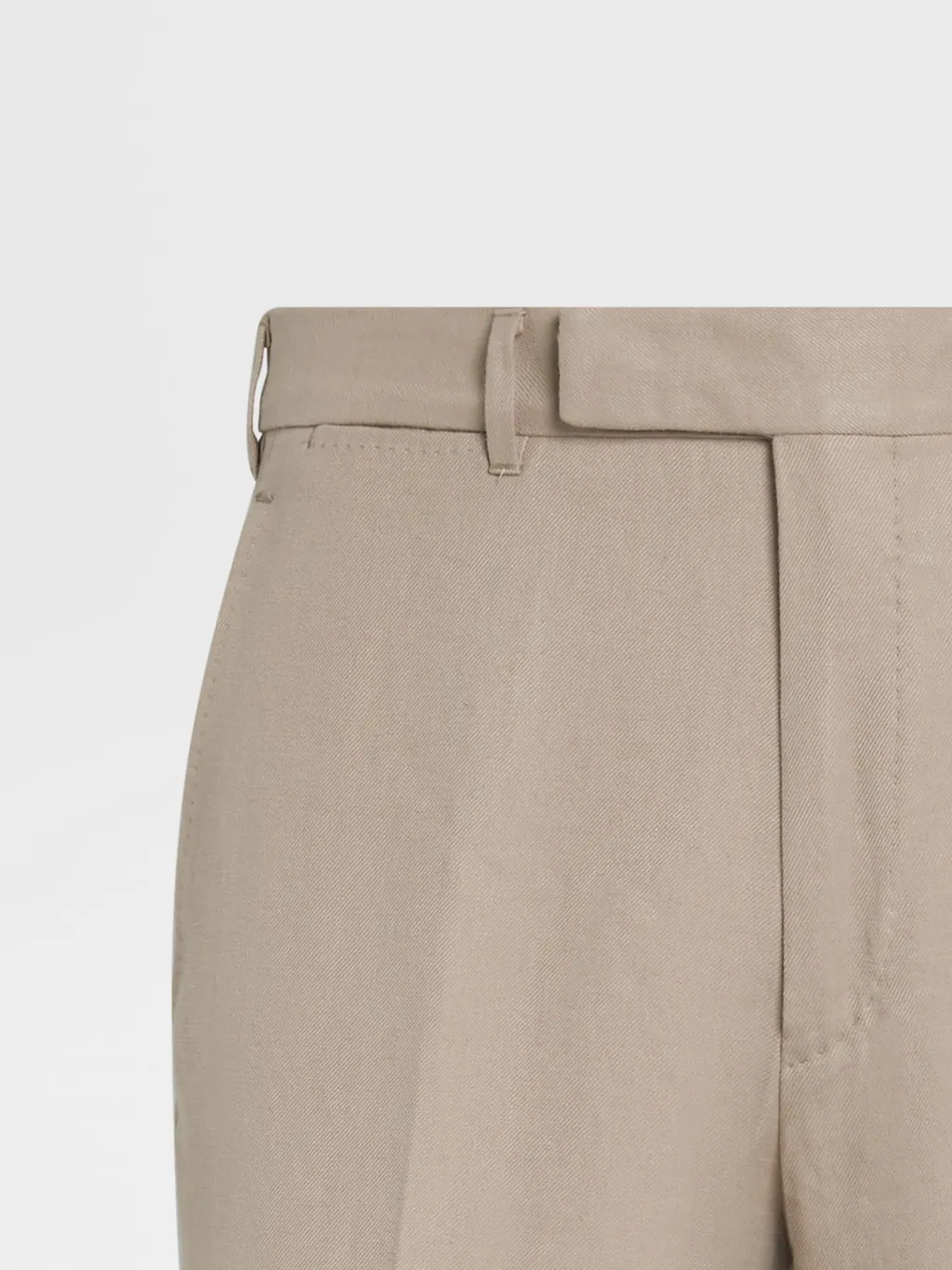 Light Taupe Oasi Lino Blue Flower Pants