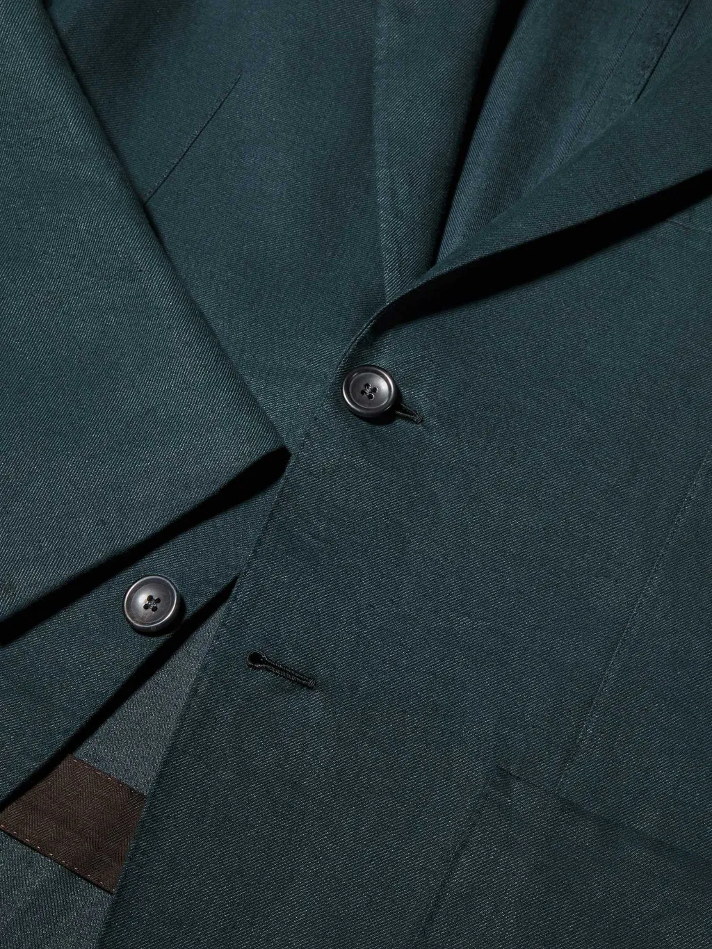 Dark Teal Blue Oasi Lino Blue Flower Jacket