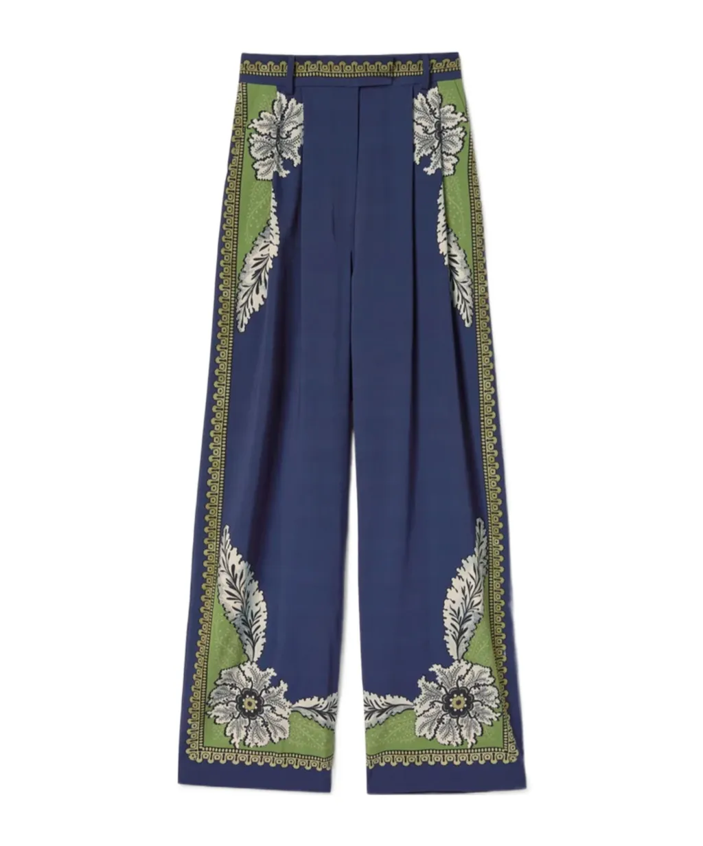 Brooklyn Floral-Print Pleated Trousers