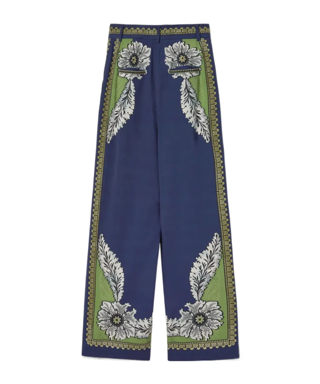 Brooklyn Floral-Print Pleated Trousers