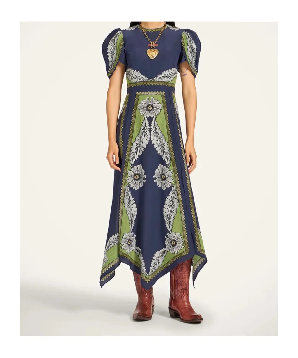 Cherry Puff-Sleeve Dress