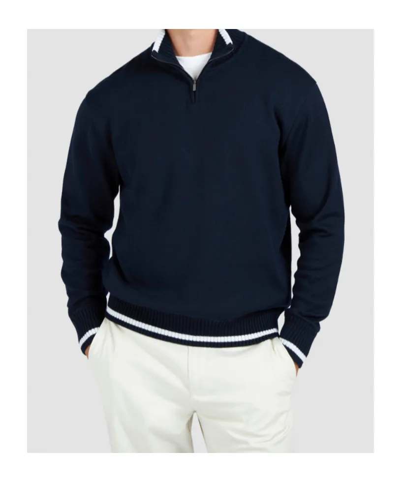 Soft Cool Touch Wool Half Zip Sweater