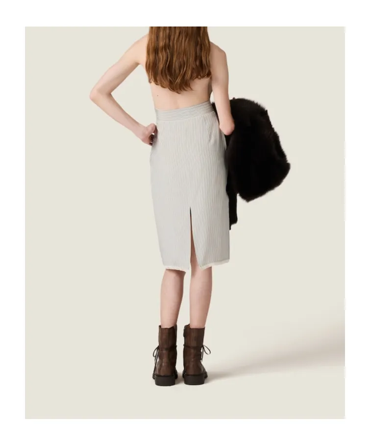 Miu Miu Logo-Patch Striped Dress