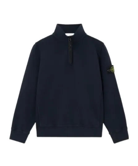 Stone Island Junior Logo Patch Half-Zip Sweatshirt