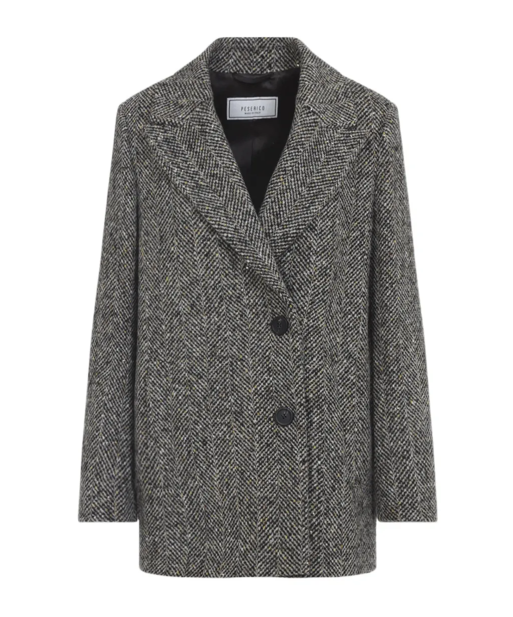 Peserico Herringbone Double-Breasted Blazer