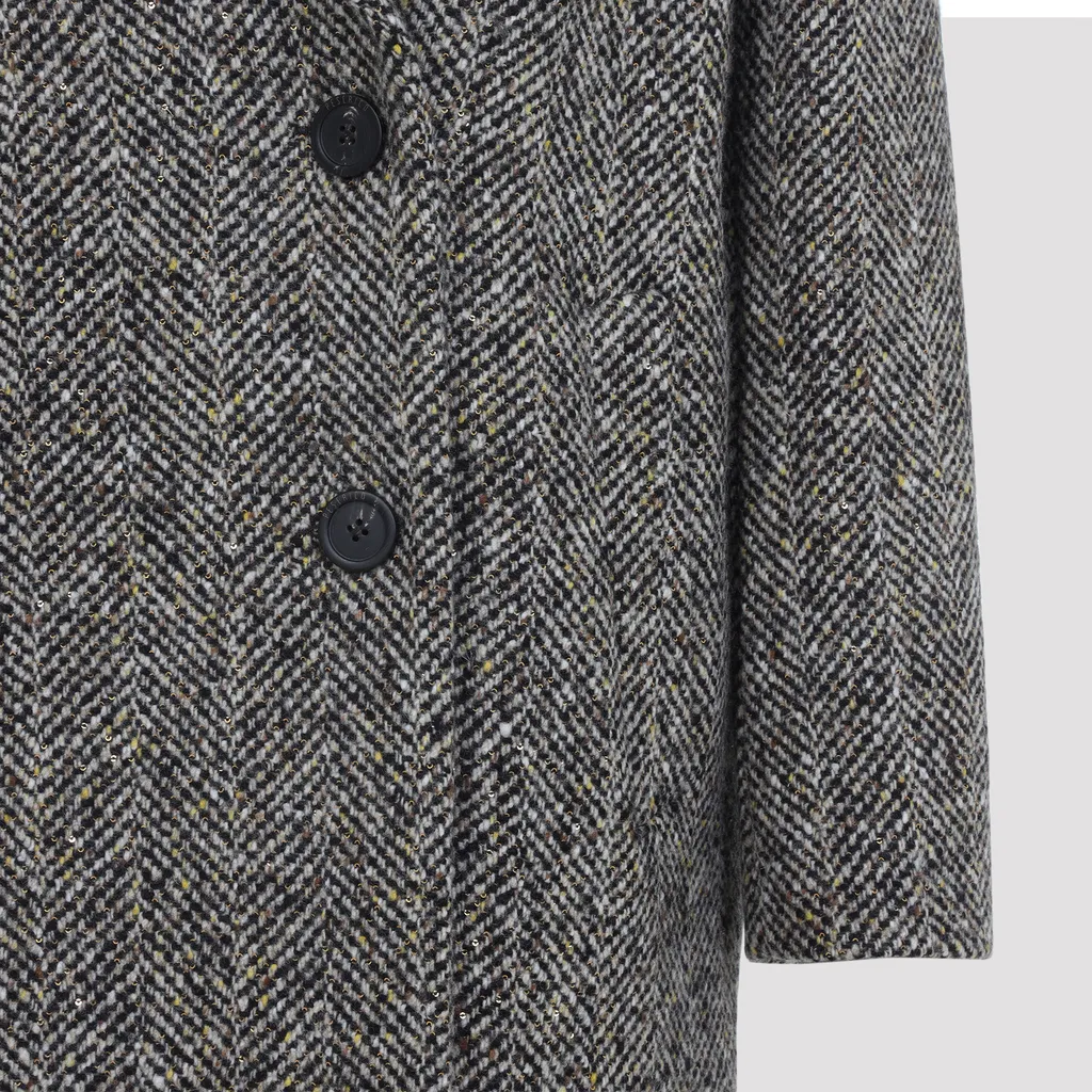 Peserico Herringbone Double-Breasted Blazer