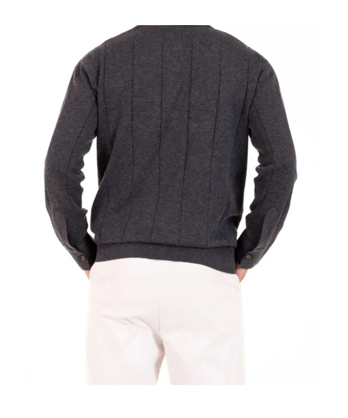 Long-Sleeve Ribbed Polo Shirt