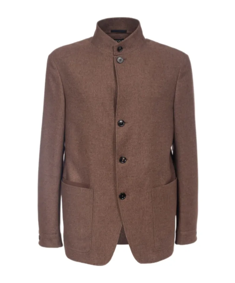 Patch-Pocket Buttoned Jacket