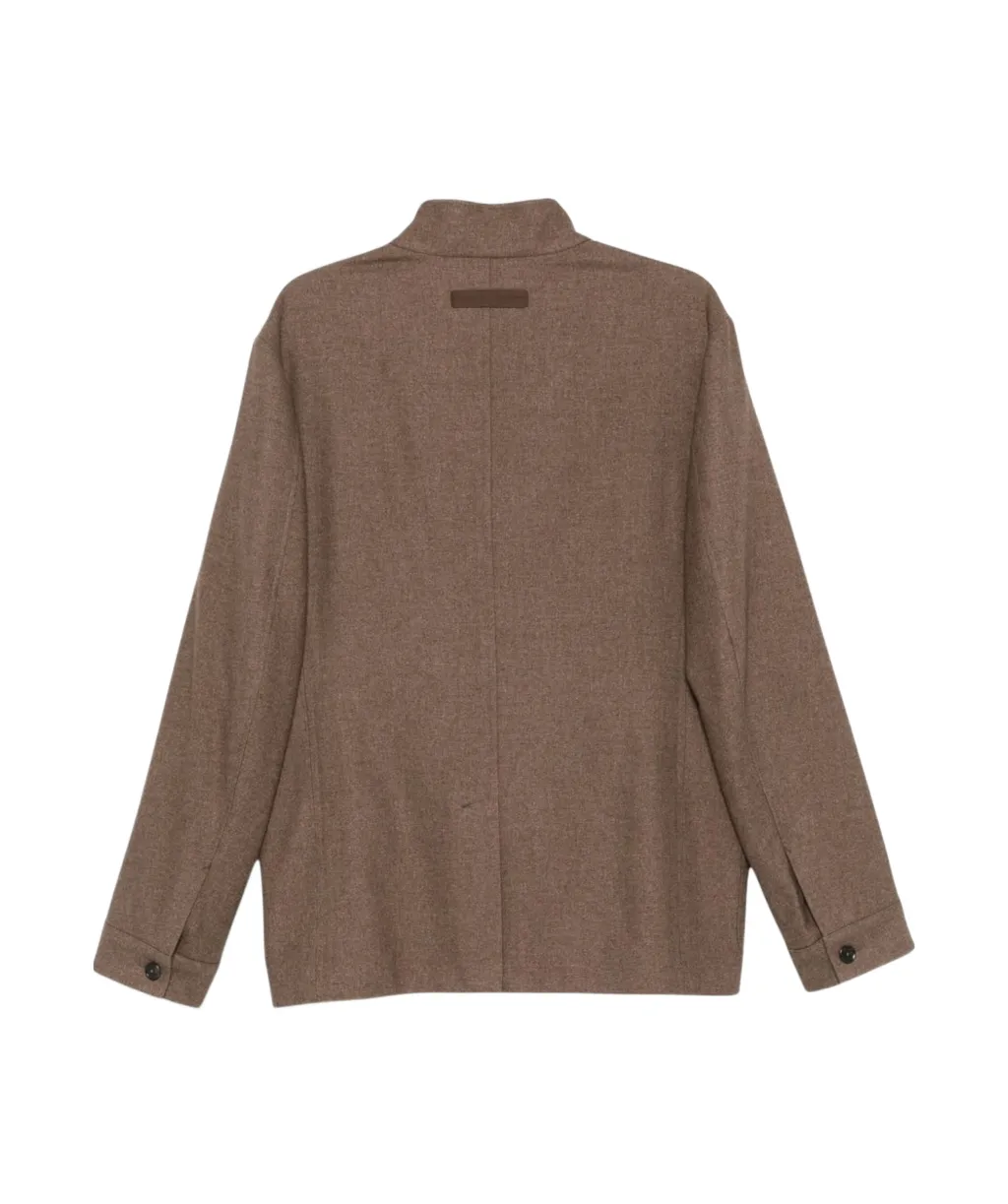 Patch-Pocket Buttoned Jacket