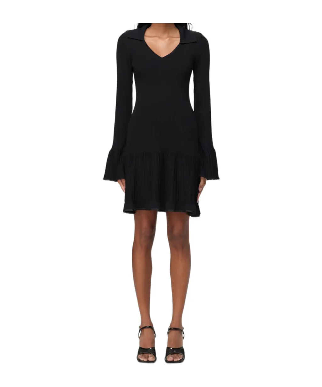 V-Neck Flared Mini Dress