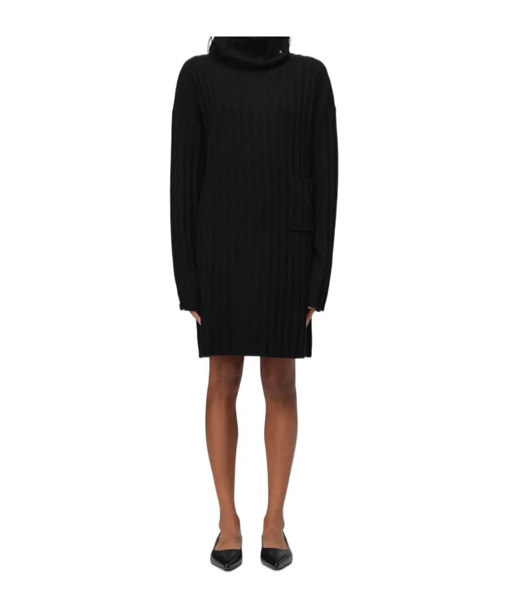 Roll-Neck Knitted Mini Dress