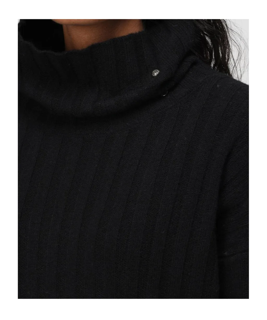 Roll-Neck Knitted Mini Dress