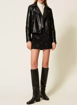 Biker Quilted-Panel Jacket