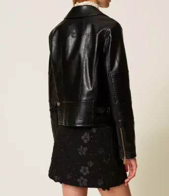 Biker Quilted-Panel Jacket