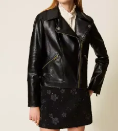 Biker Quilted-Panel Jacket