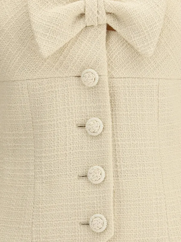 Valentino Bow Detailed Button-Up Jacket