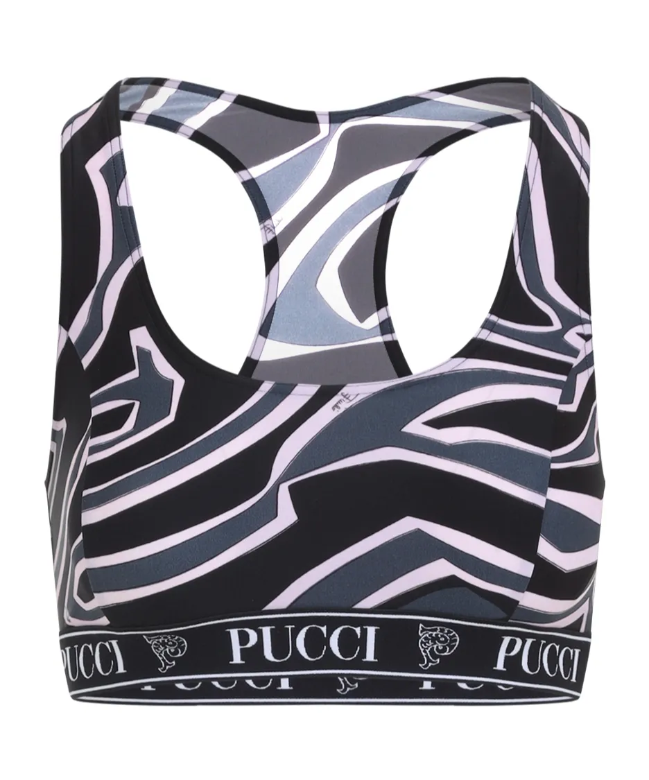 Pucci Logo Underband Printed Cropped Top