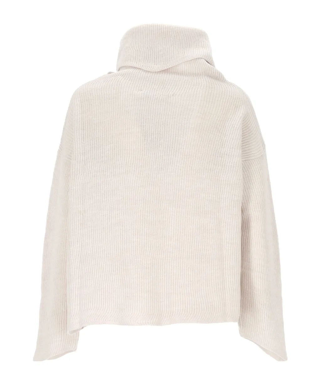 Embroidered-Detail Turtleneck Sweater