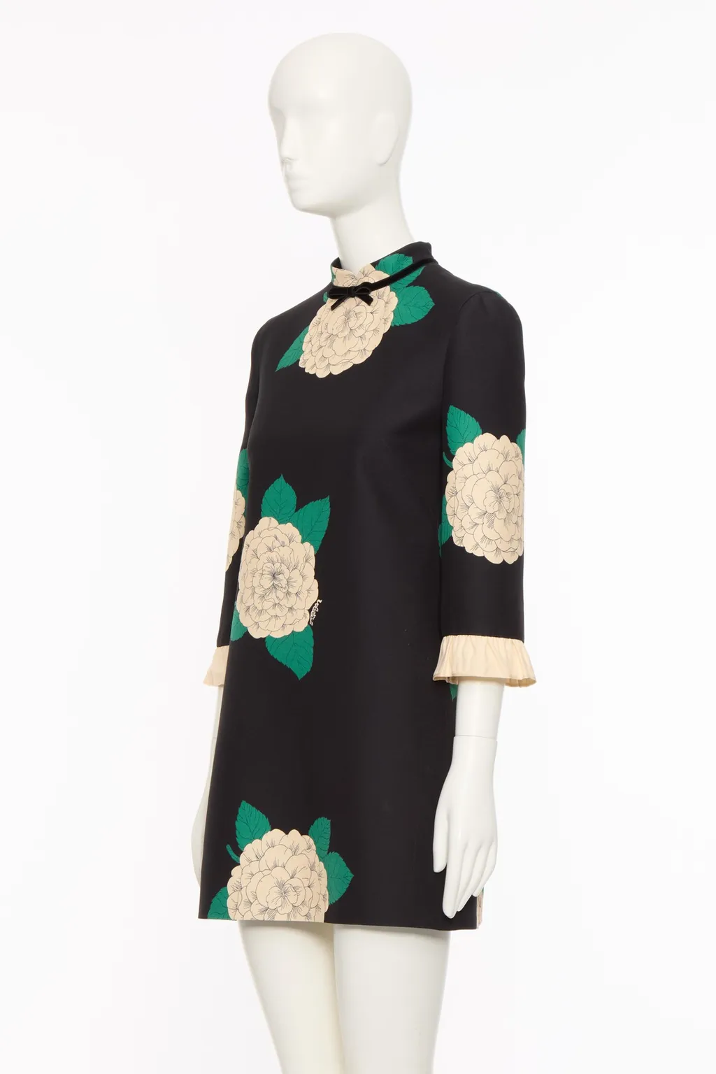 Valentino	Floral Printed High Neck Mini Dress